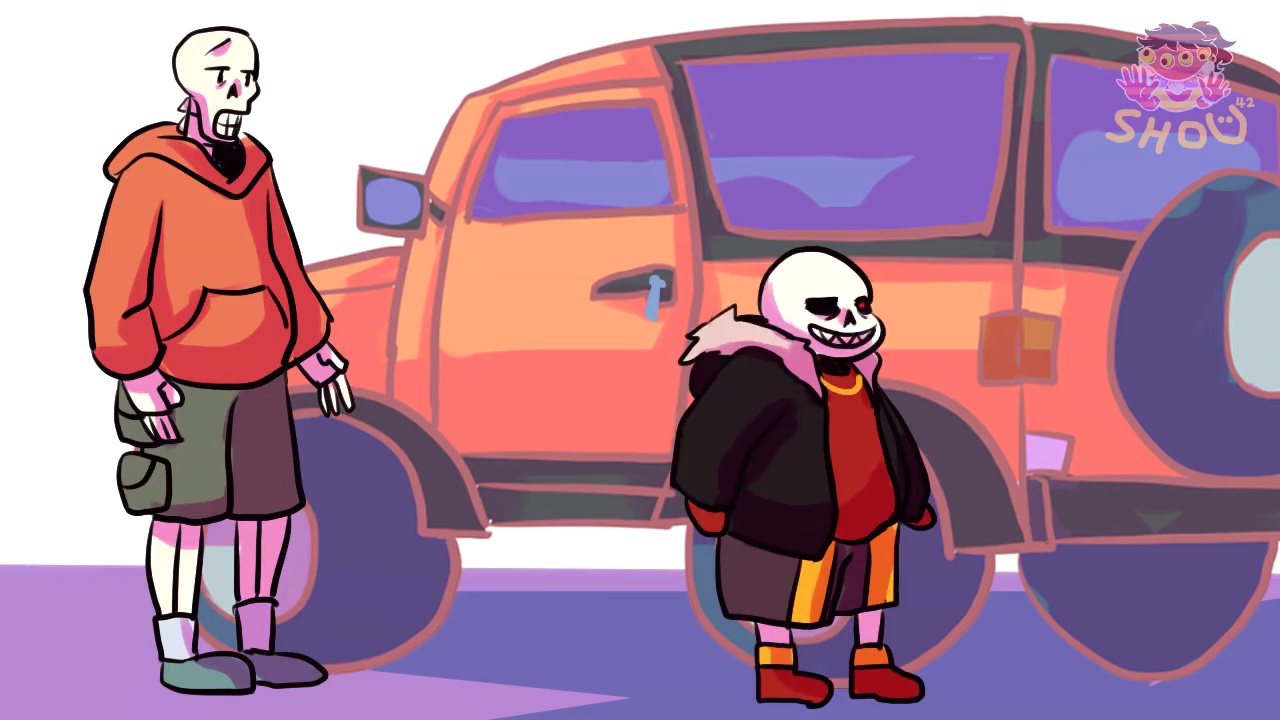 Fanart]Papyrus and Sans react to Sans AU themes - BiliBili