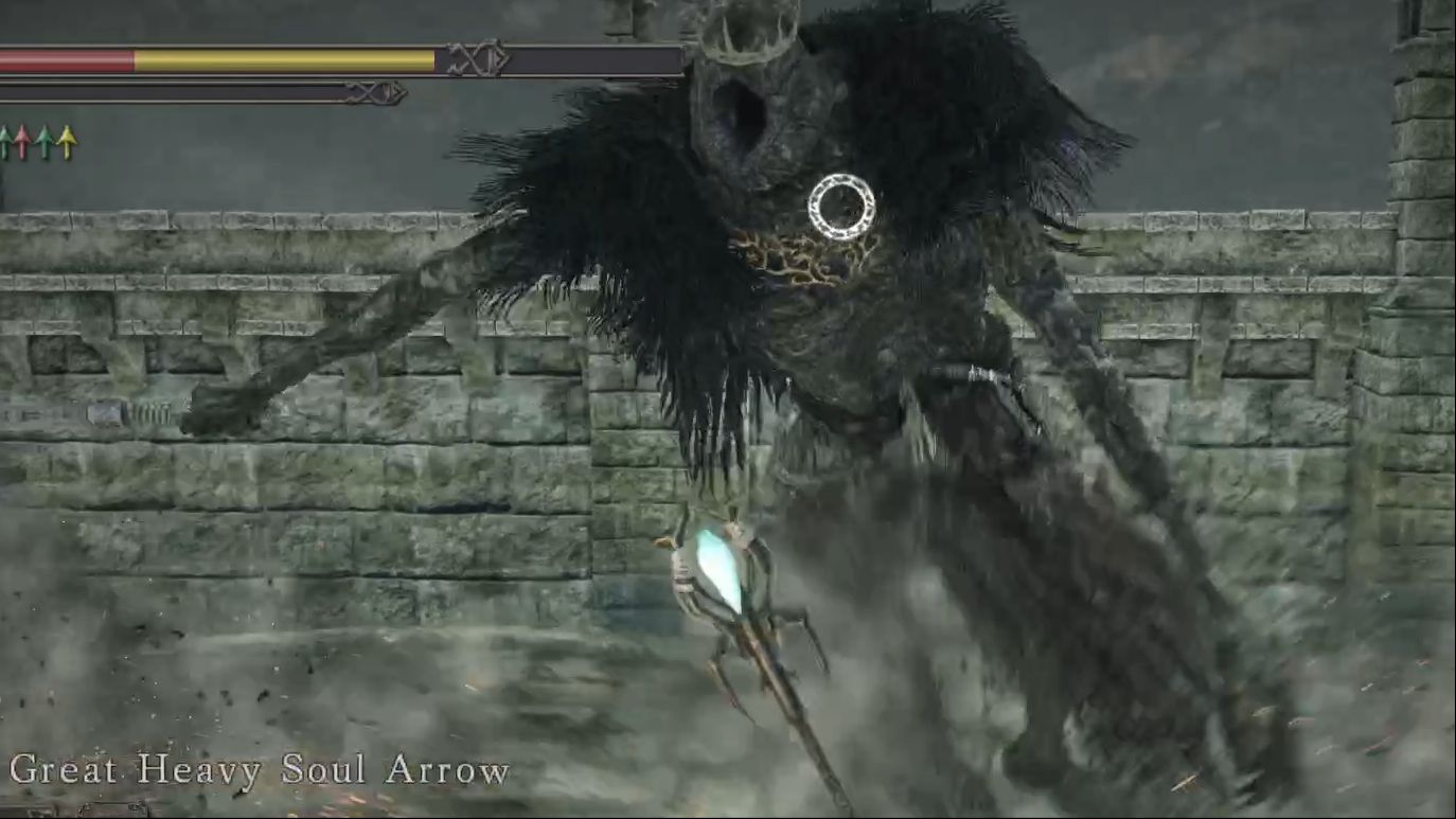 Fighting the Dark Souls II boss, the Giant Lord (FromSoftware