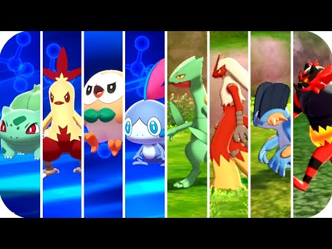 Pokémon Sword & Shield : All Starters Evolutions Comparison (Crown