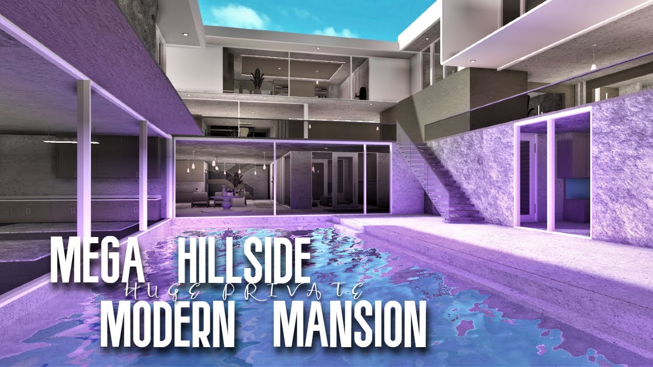 ROBLOX BLOXBURG: Hillside Modern Mansion, House Build