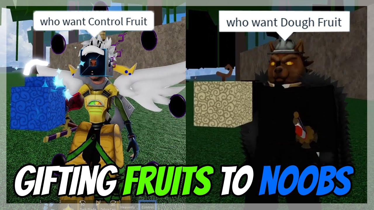 Gifting DRAGON FRUIT or YORU to NOOBS on Blox Fruits, Roblox