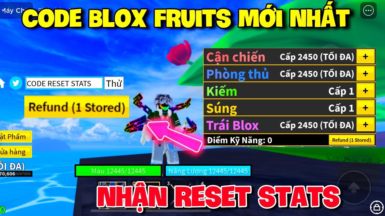 Roblox  Code Blox Fruits Nhận RESET STATS Mới Nhất 2023 Còn Sử