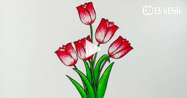 mewarnai gambar bunga tulip