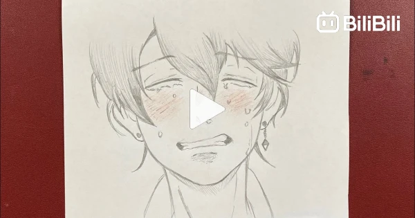 how to draw sad anime boy step by step