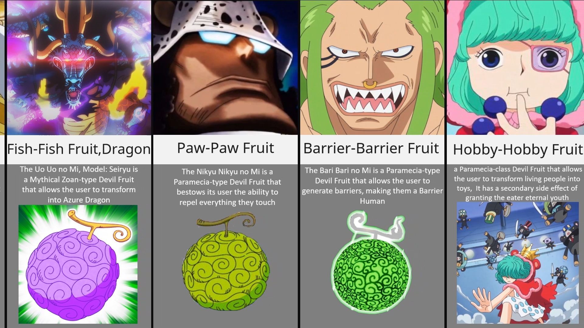 Devil Fruit Encyclopedia, Bari Bari no mi or Barrier Barrier Fruit, , fruit