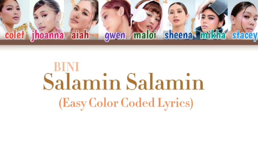 Bini Salamin Salamin Easy Color Coded Lyrics Bilibili