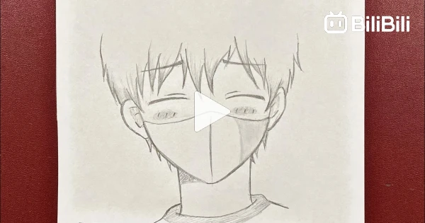 Easy anime drawing  how to draw anime boy wearing a mask - BiliBili