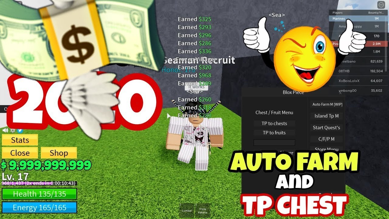 ROBLOX] blox fruit v18 script hack beli,auto farm chest,ko lag,không bị  kick trên điện thoại và PC - BiliBili