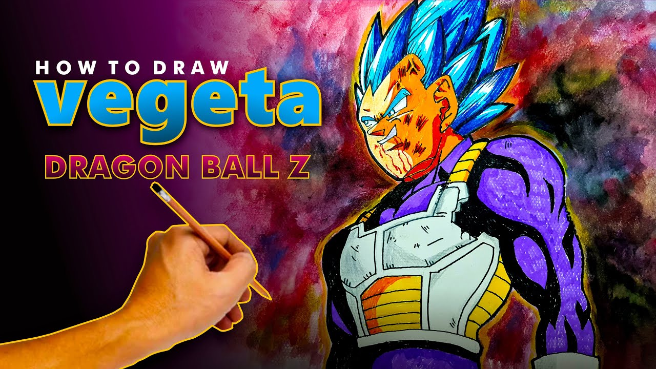 Anime Drawing  how to draw vegeta Dragonball Z 