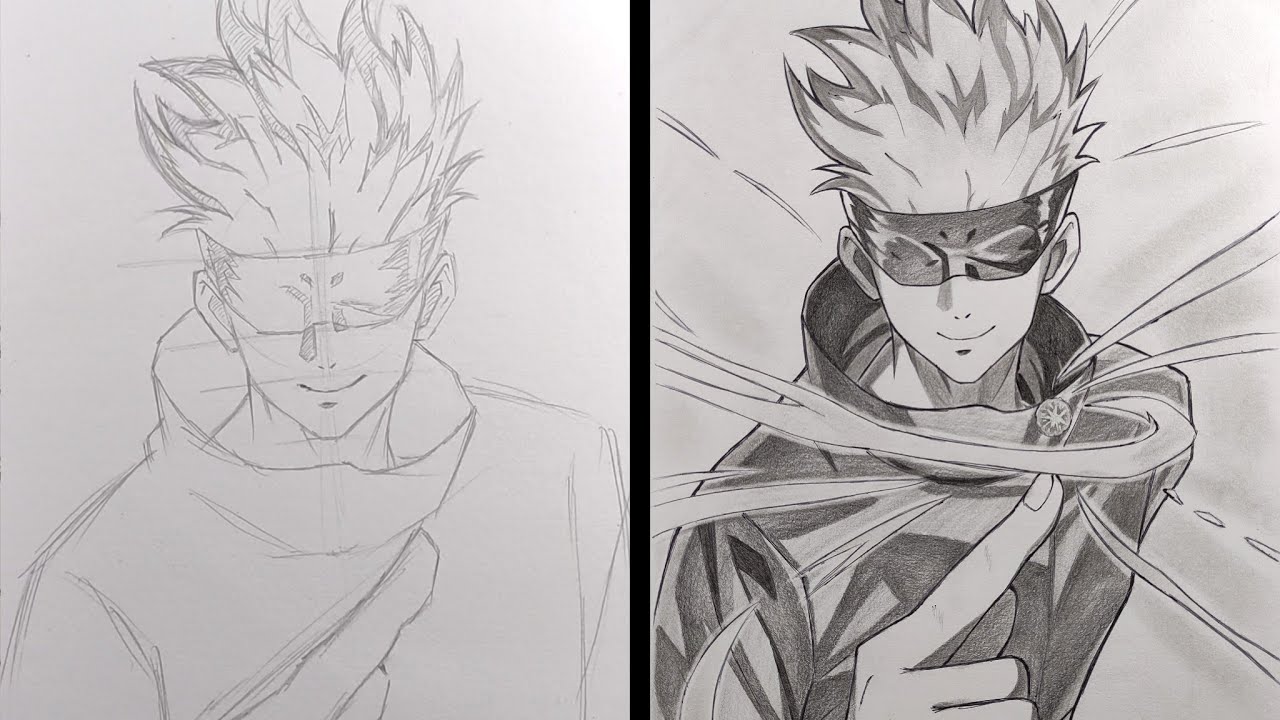 How to Draw Gojo Satoru Easy Tutorial - Anime Drawing