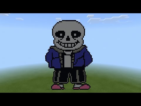 SPEED X8] MAKING UNDERTALE-SANS PIXEL ART IN MCPE - BiliBili