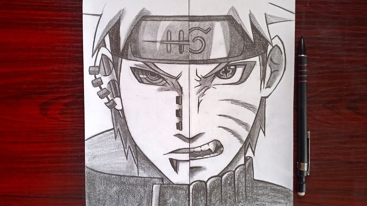 Anime sketch  how to draw Pain  Naruto sketch  stepbystep  YouTube