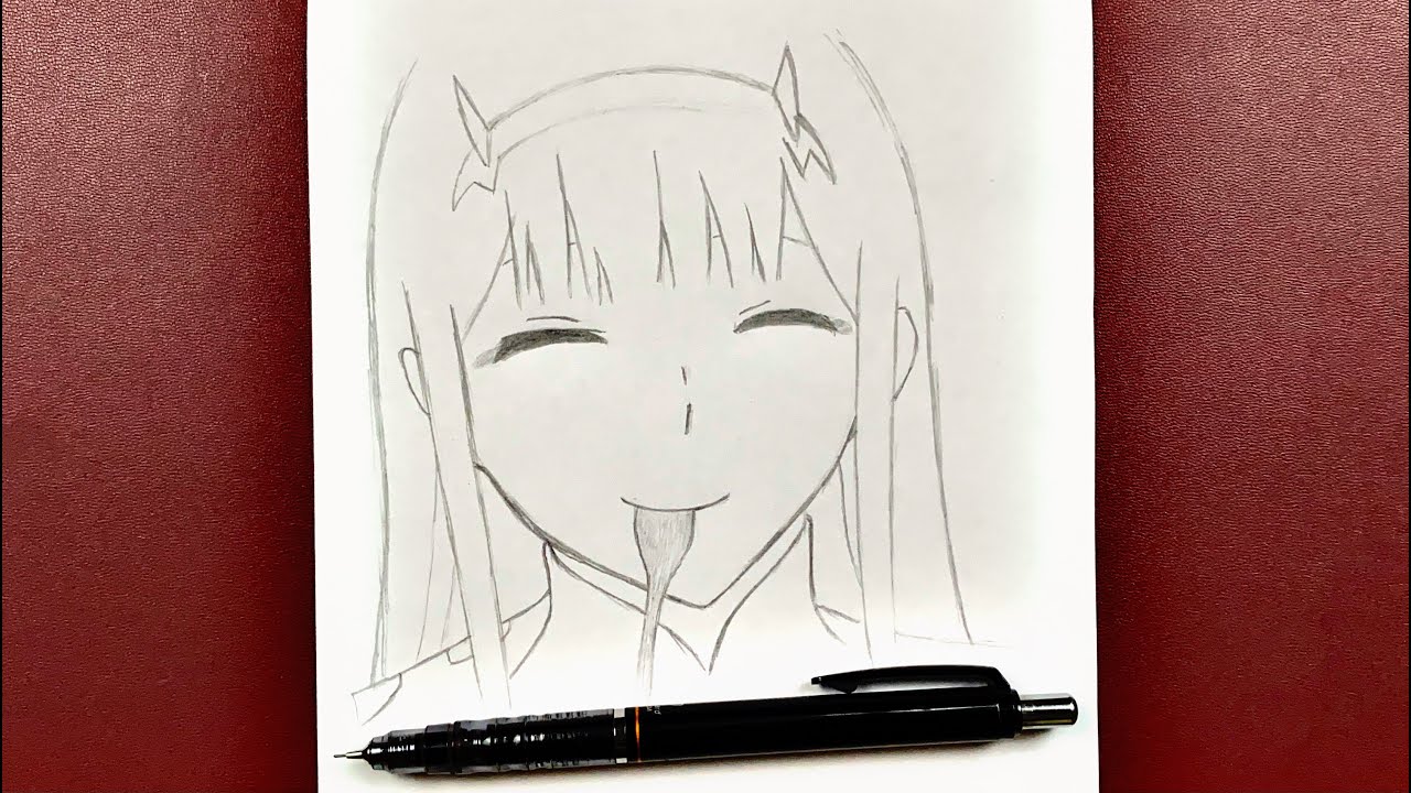 How to Draw Zero Two Step by Step [Darling in the Franxx] Anime Drawing 