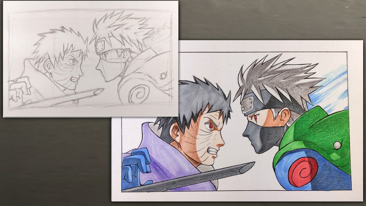 Óbito y kakashi  Naruto sketch drawing, Kakashi drawing, Naruto sketch