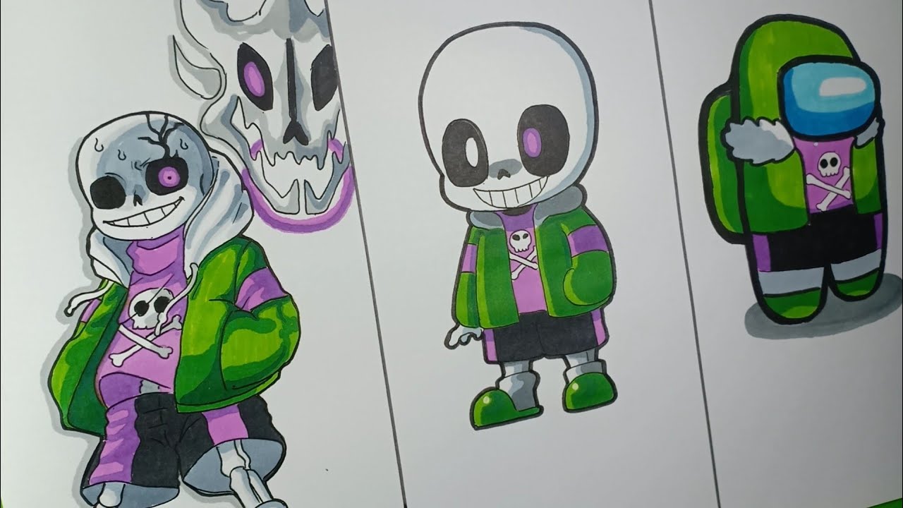 Fanart]Papyrus and Sans react to Sans AU themes - BiliBili