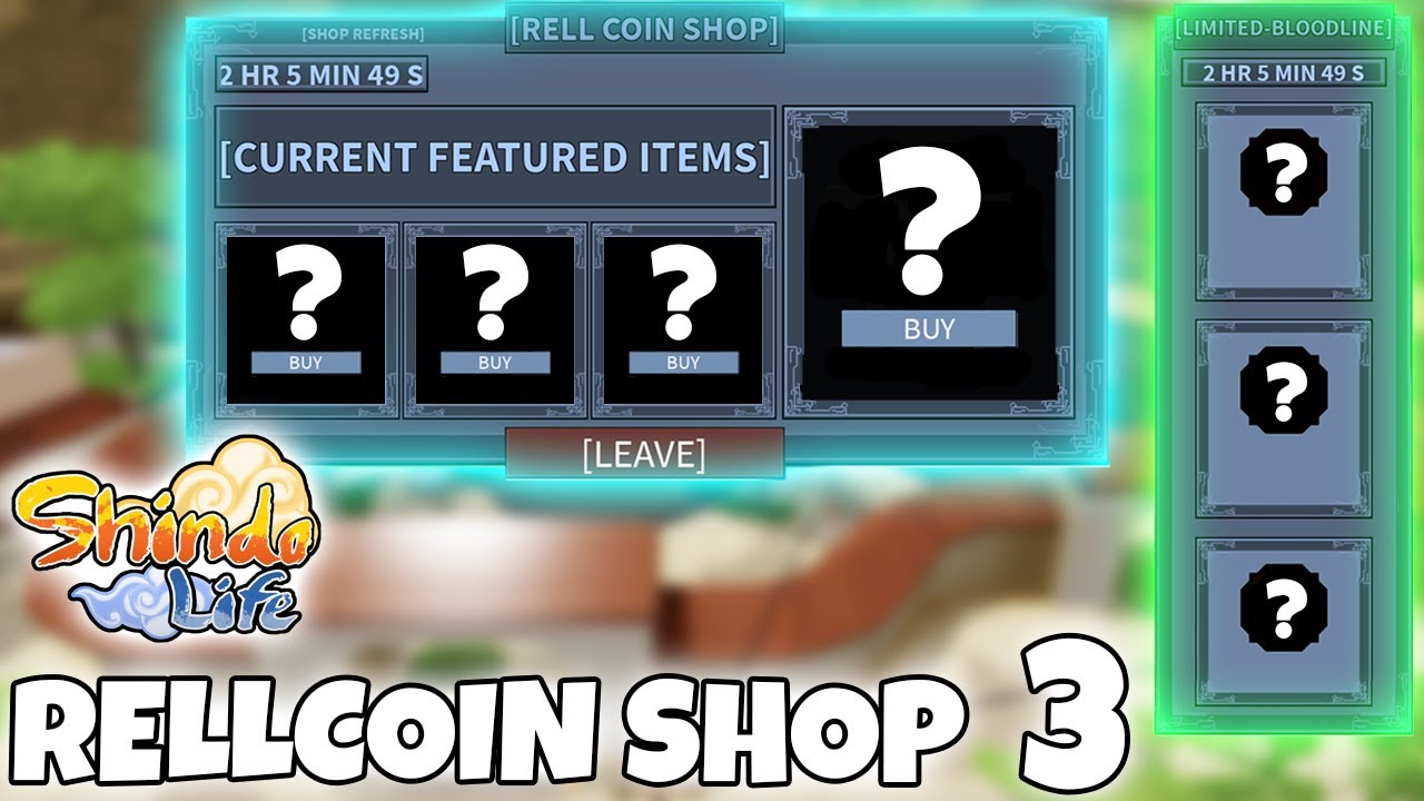 New Codes] Roblox Shindo Life - How to Get Rell Coins for Shop Stock! 