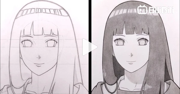 How to draw HINATA (Naruto Shippuden) step by step, EASY 