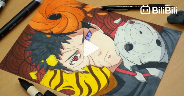 This is Uchiha Obito from Naruto.  Naruto sketch, Naruto drawings, Anime  sketch