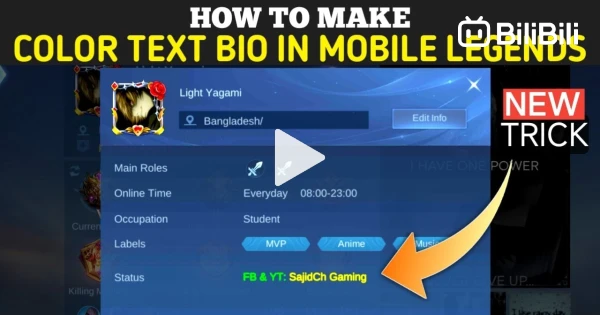 Color Code Ml HOW TO MAKE COLOR BIO IN MOBILE LEGENDS | SAJIDCH GAMING - BiliBili