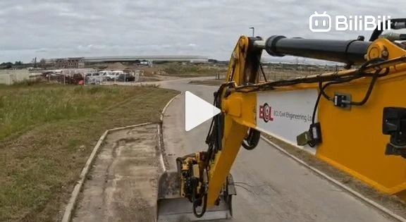Excavator Clean Up Image Using an excavator to give the highway a thorough