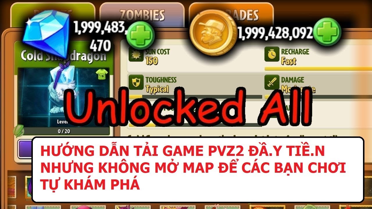 Hướng dẫn hack max level cây và mở khoá cây trong Plants vs zombies 2 -  BiliBili