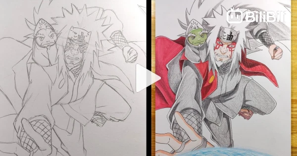 How to draw naruto and Jiraiya, Anime Drawing