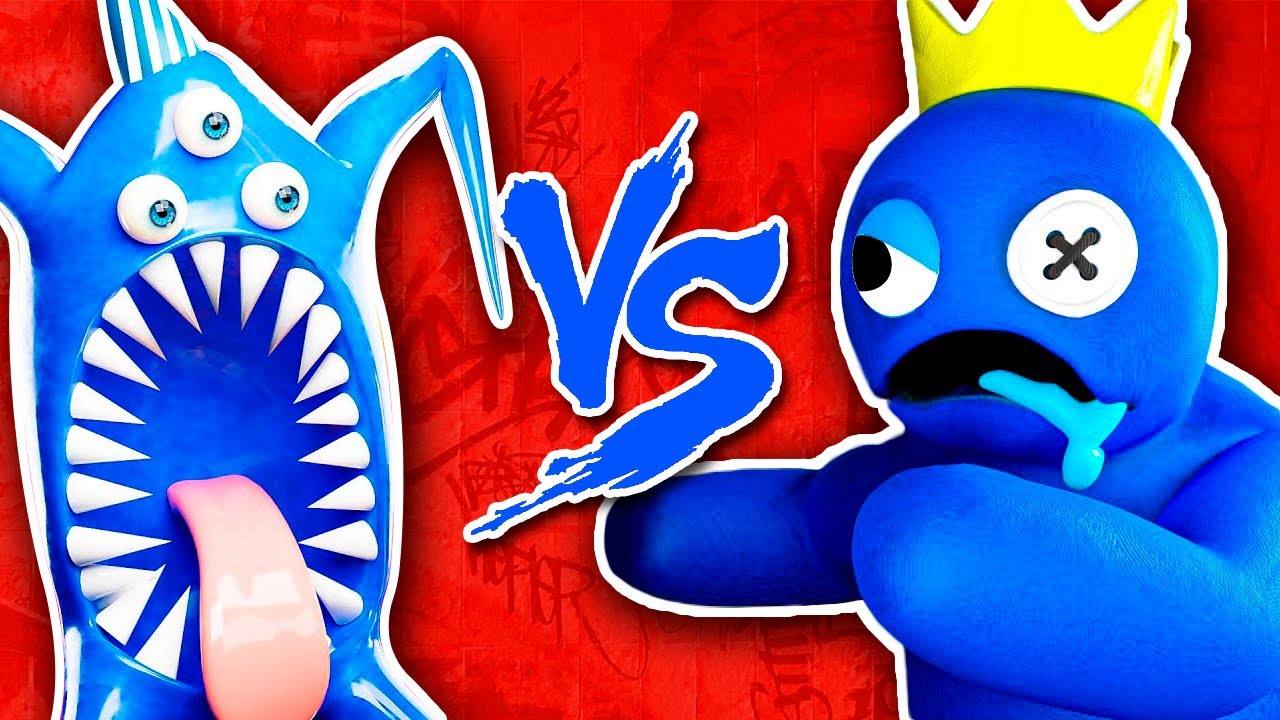 Azul Babão do Roblox (Rainbow Friends) Vs. Mussoumano - Batalha