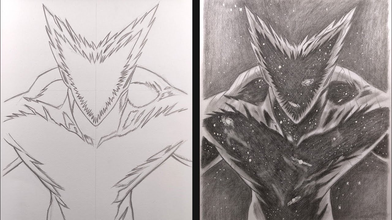 How to draw SAITAMA vs GAROU COSMOS Fanart step by step #1 