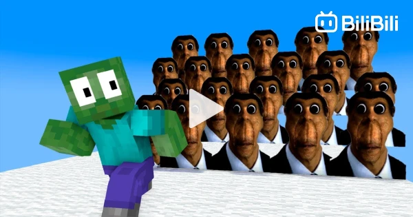 Monster School : OBUNGA RUN #2 CHALLENGE - Minecraft Animation - BiliBili