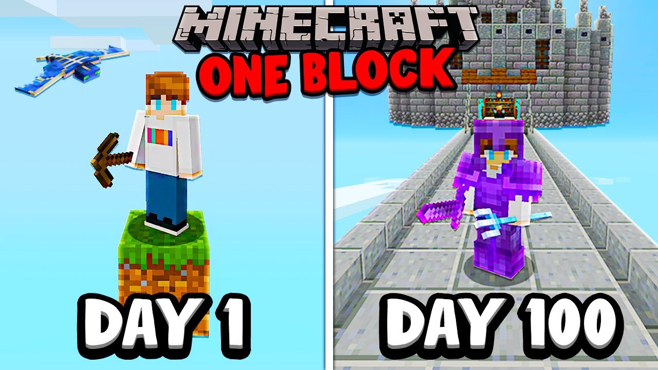 I Survived 100 Days on ONE LUCKY BLOCK in Hardcore Minecraft 