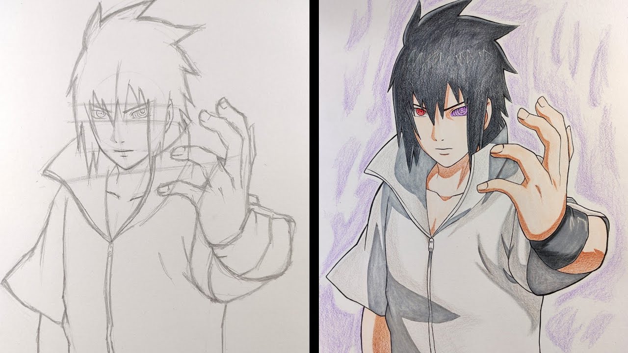 How To Draw Sasuke Uchiha step by step