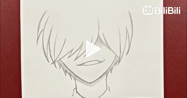Easy anime drawing  how to draw a boy with evil smile step-by