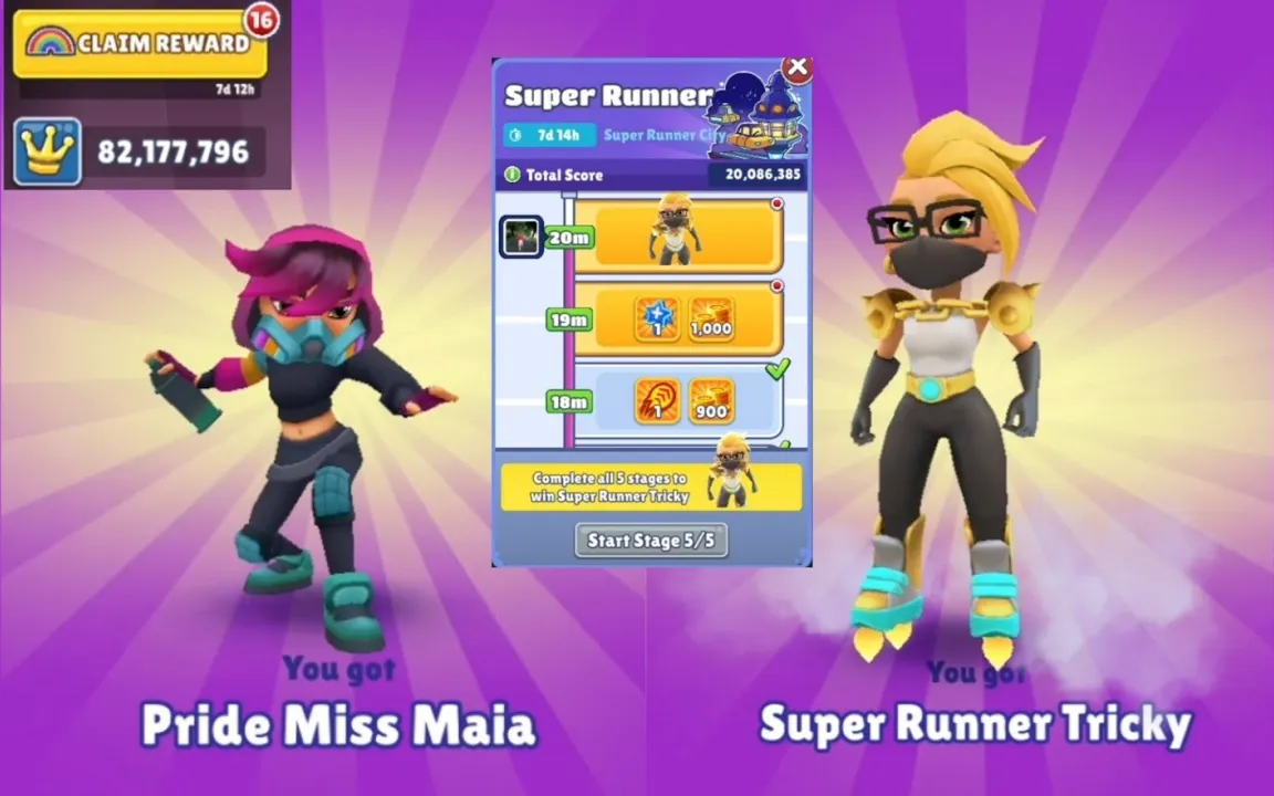 ปลดล็อก Miss Maia และ Super Runner Tricky Subway Surfers San Francisco -  BiliBili