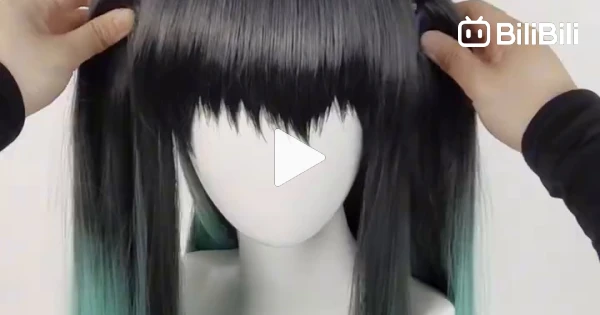 Muichiro Makeup Tutorial Manmei Demon Slayer Tokito Muichiro cosplay wig styling tutorial - BiliBili
