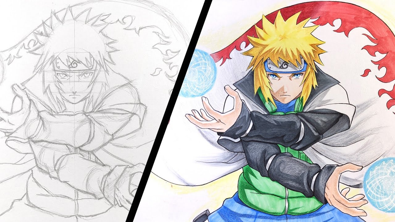 Minato  Desenho feito no lapis B3 baseado no anime Naruto