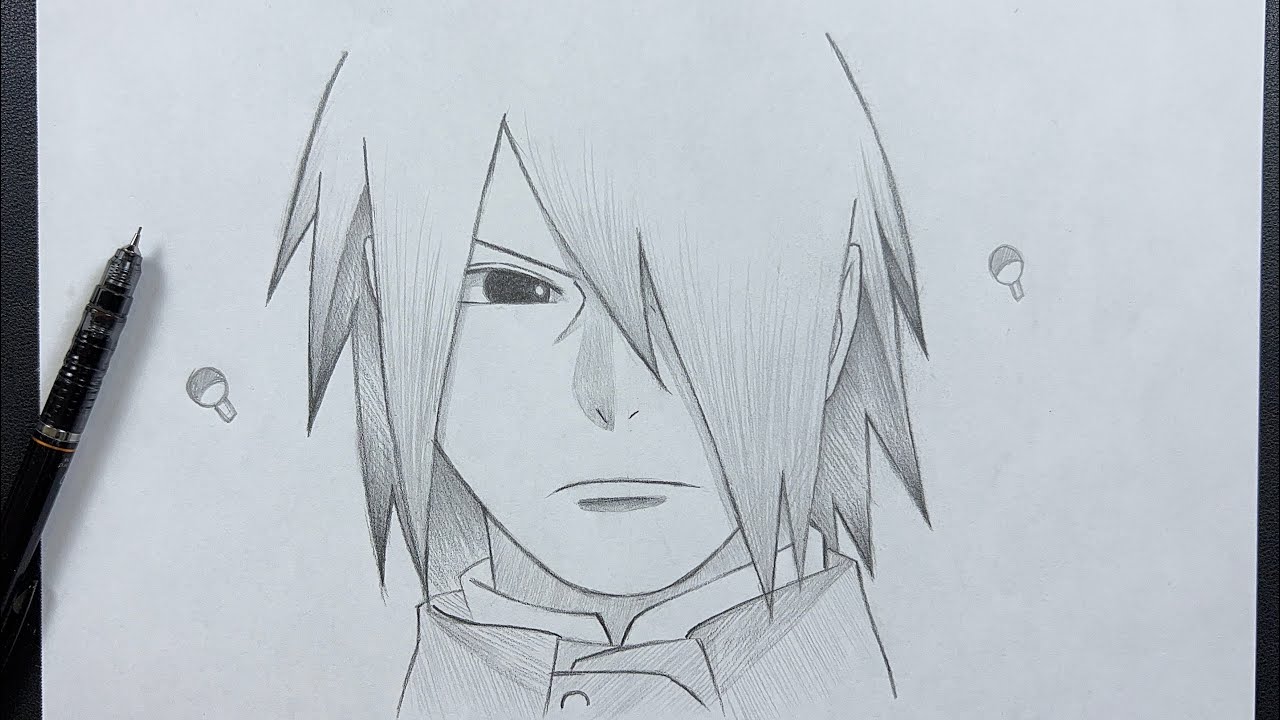 How to draw SASUKE (Naruto Shippuden) step by step, EASY - BiliBili