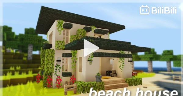 minecraft beach house tutorial