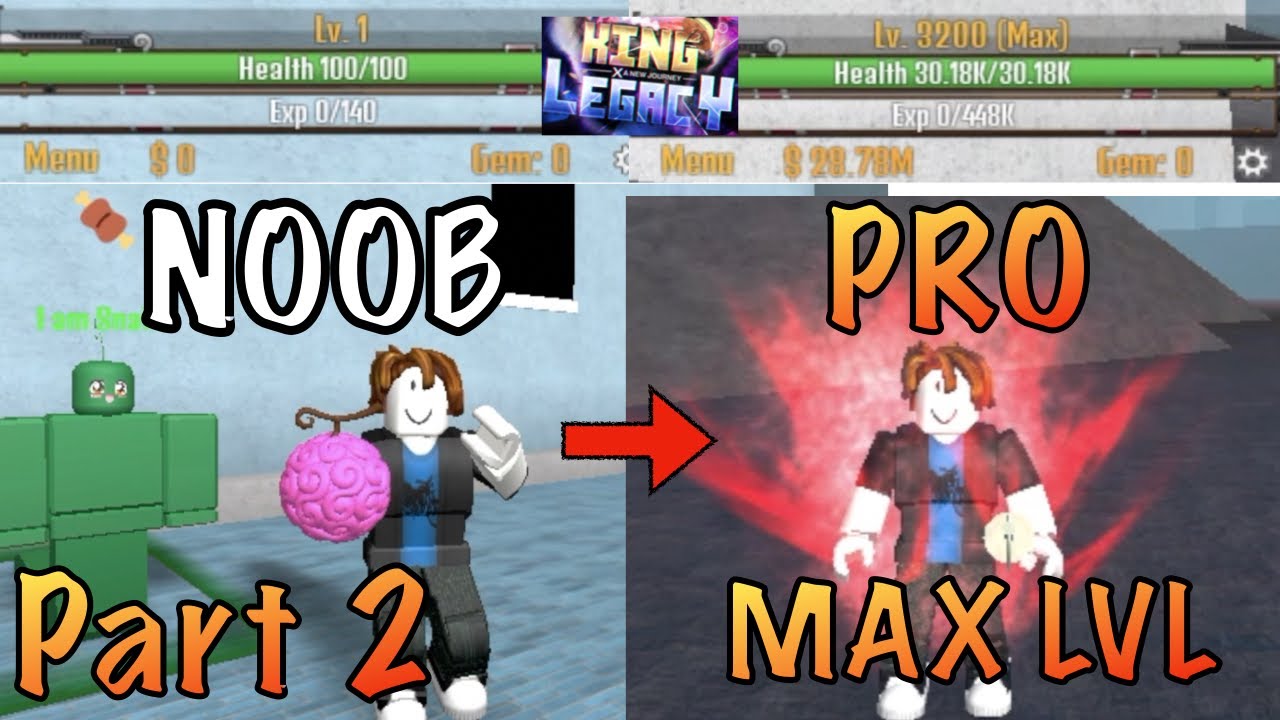 Noob to Max Level Using Dragon Fruit In King Legacy (Roblox) 