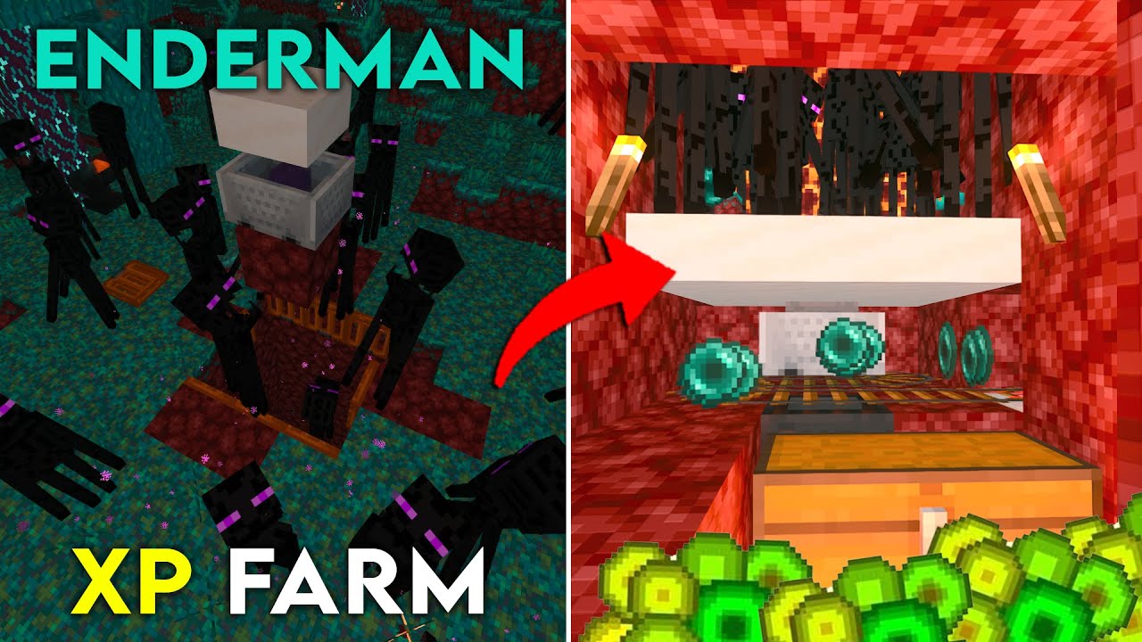 Minecraft EASY Enderman 1 HIT Farm - 1.19 XP farm Tutorial 