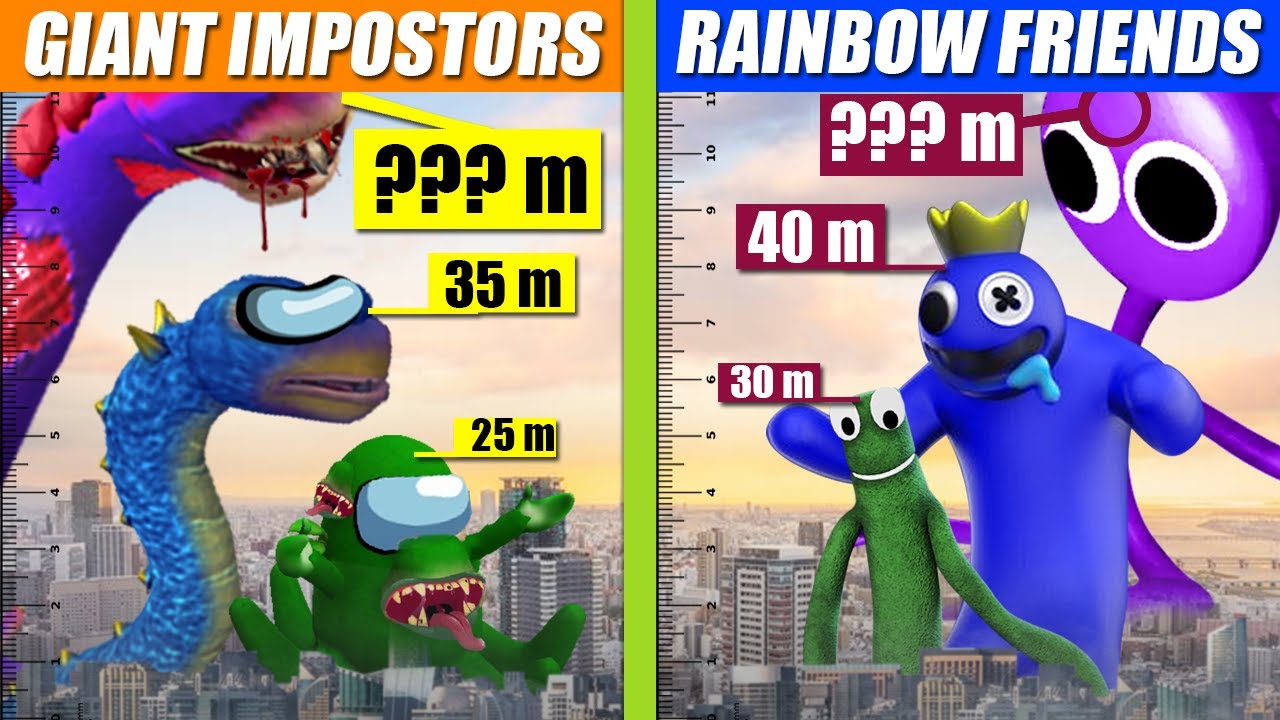 Roblox Rainbow Friends Size Comparison 