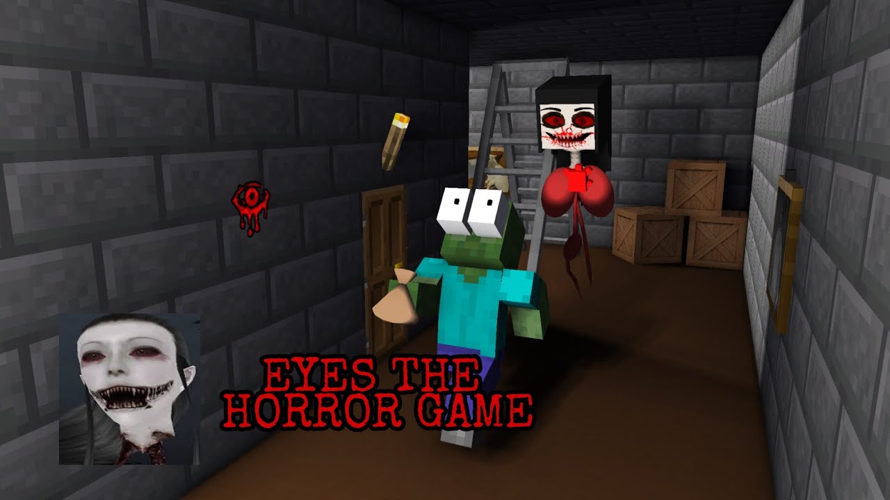 Monster School : EYES OF HORROR GAME CHALLENGE - Minecraft Animation 