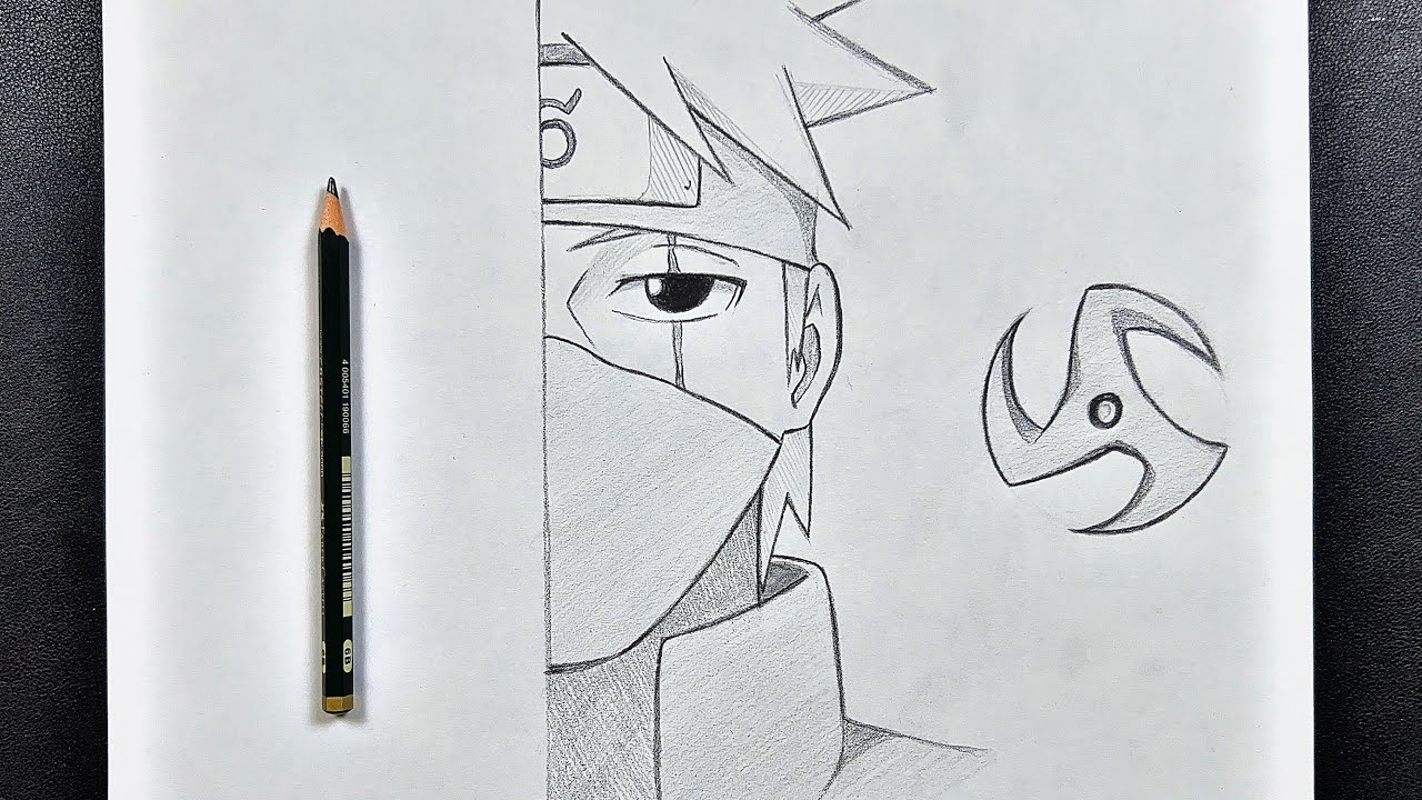 How to draw KAKASHI (Naruto) step by step, EASY 