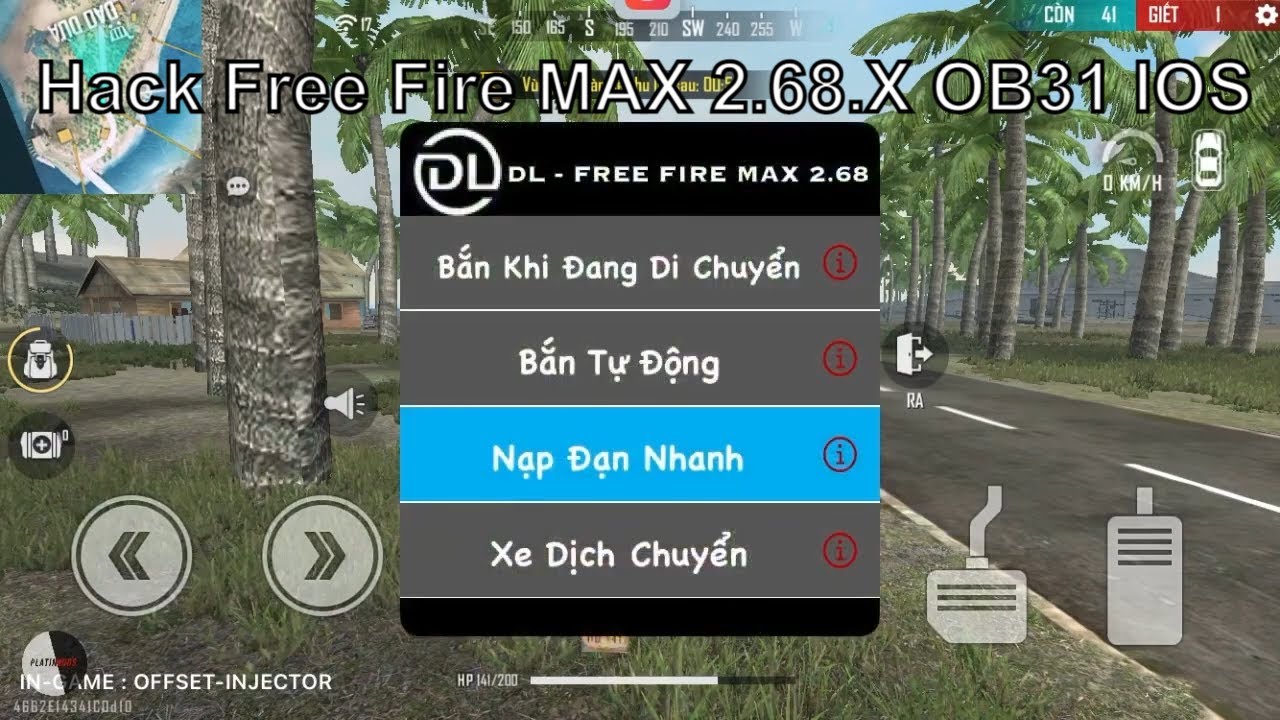 Hướng Dẫn Hack Free Fire Max 2.68.X OB31 IOS ( Menu DL )