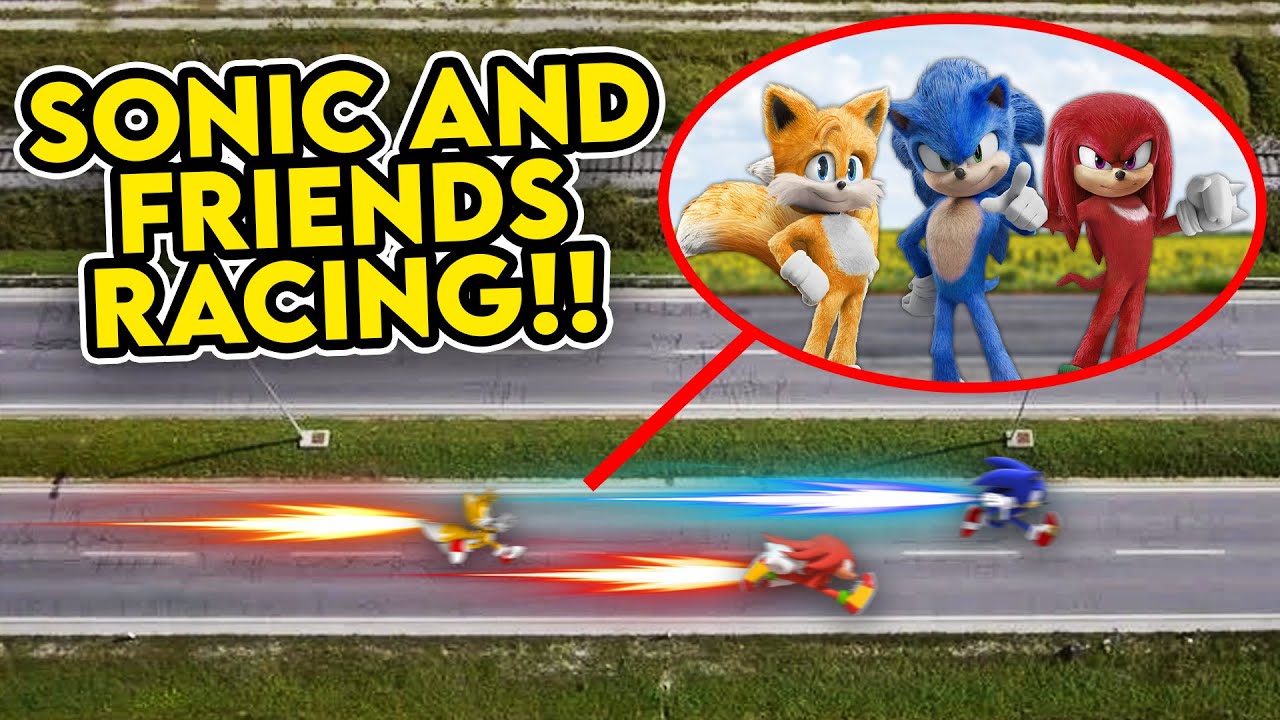 DRONE CATCHES TAILS.EXE AND SONIC.EXE RACING ON A HIGHWAY!