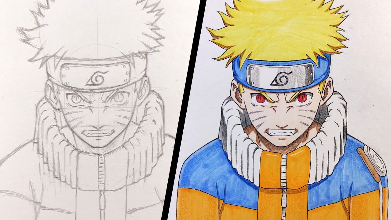 how to draw Naruto Uzumaki step by step