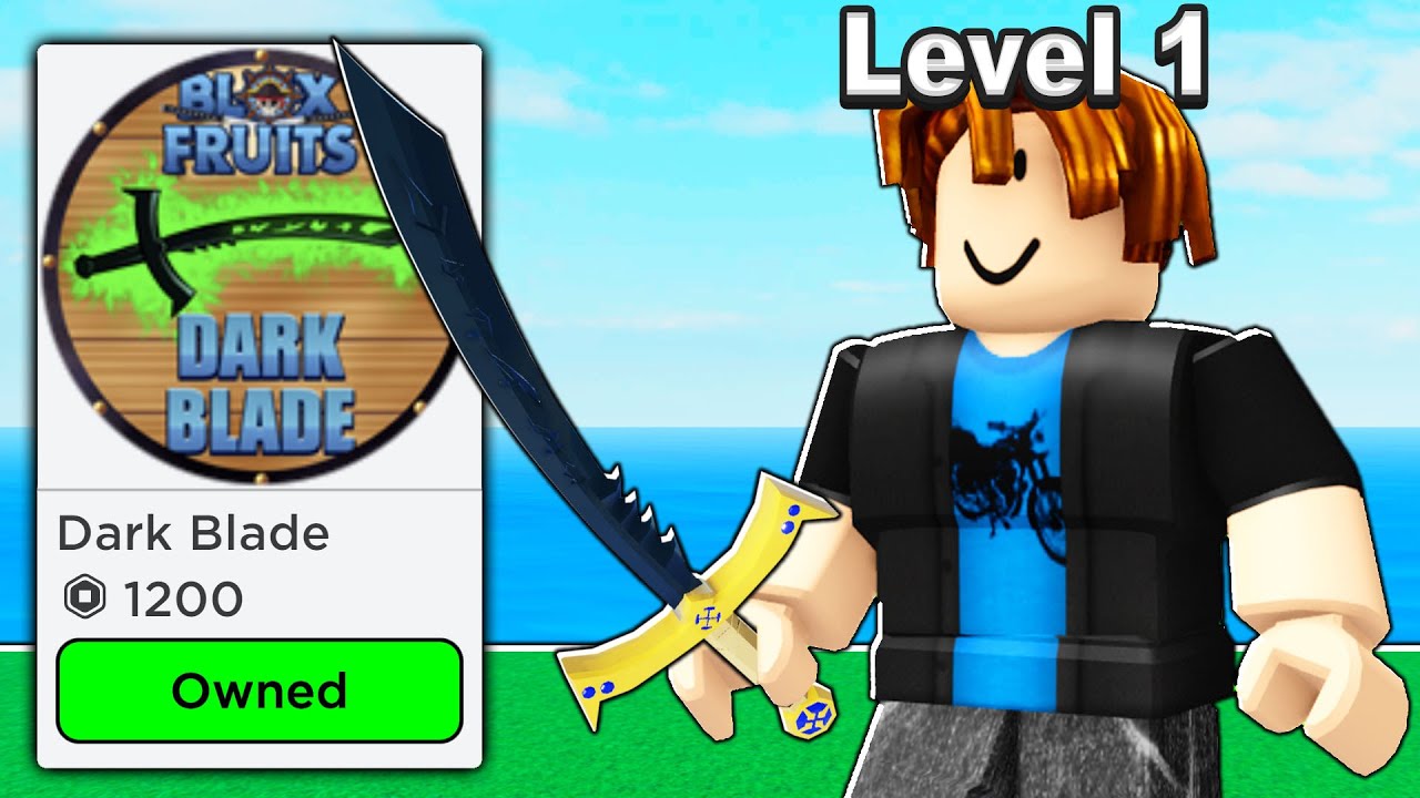 Lvl1 Noob gets DARK BLADE, Reaches 2nd Sea, Roblox