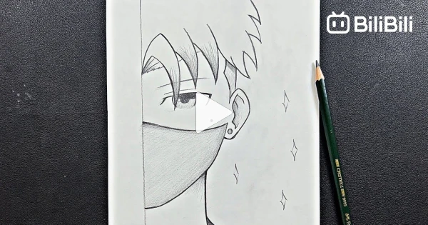 Easy anime drawing  how to draw anime boy wearing a mask easy step-by-step  
