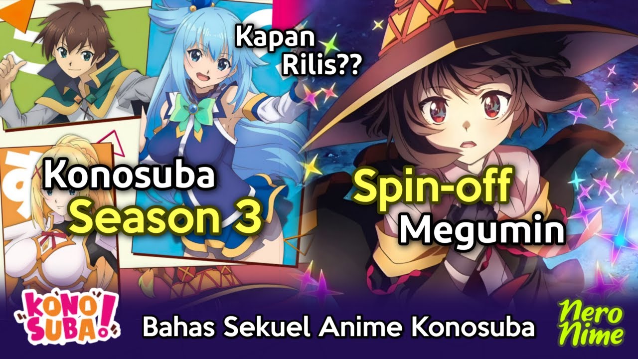 OFICIAL! KONOSUBA 3 TEMPORADA CONFIRMADA - Galera Anime Isekai Kono  Subarashii voltou! 