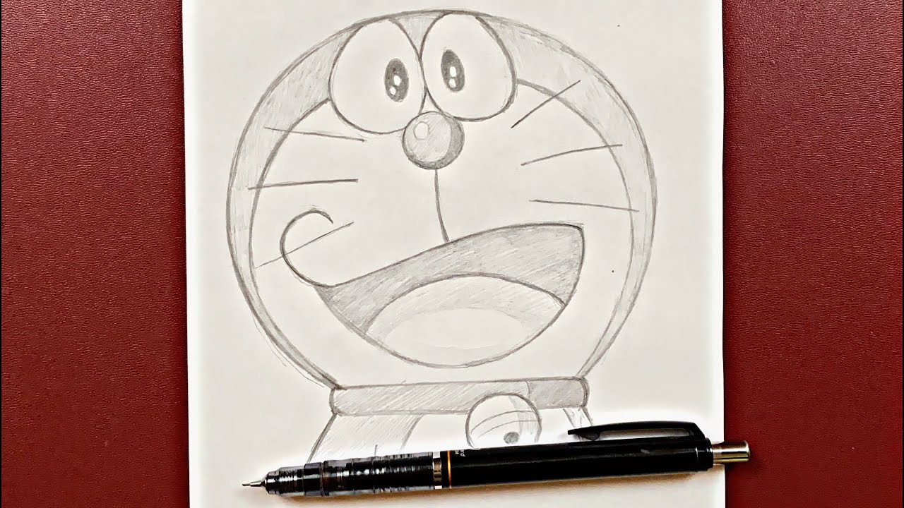 A drawing of a detailed and muscular Doraemon. Looks like he's in a running  pose : r/HelpMeFind