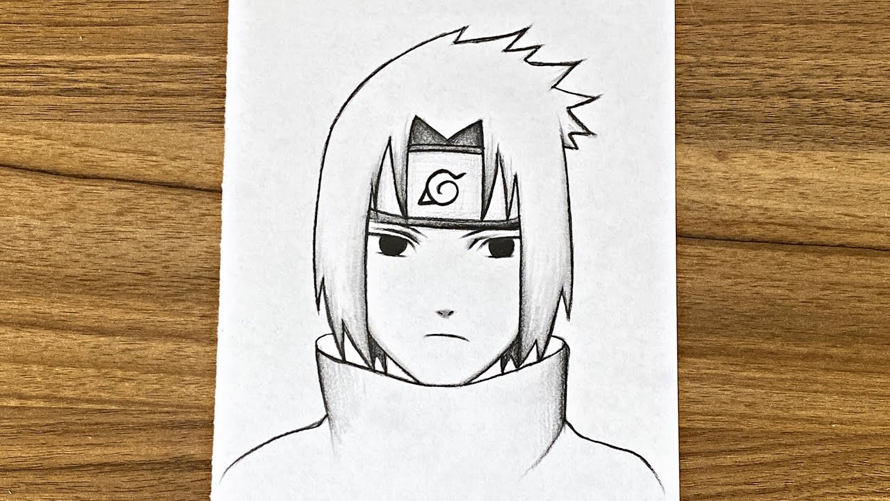 How to draw naruto kid half face step by step